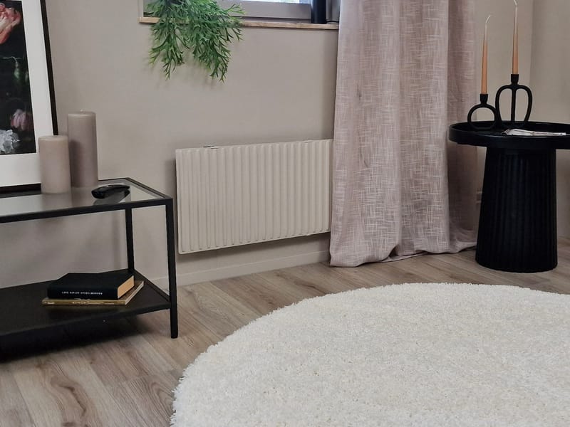 Lounge Ryamatta 200 cm Rund - Vit - Textil & mattor - Mattor - Modern matta - Ryamatta & luggmatta