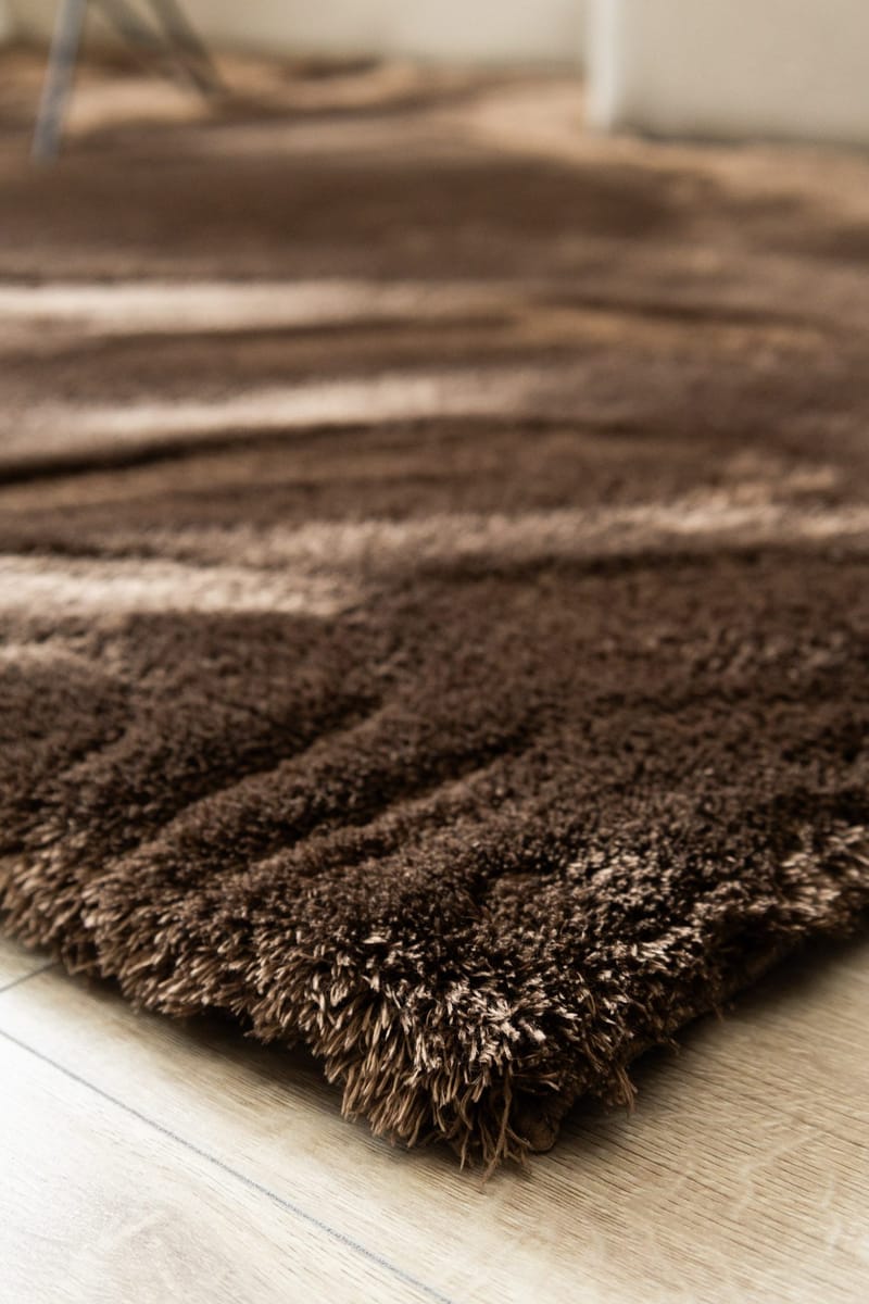 Maskinvävd Matta Novelle Kravdratisk 240x240 cm - Choklad - Textil & mattor - Mattor - Modern matta - Ryamatta & luggmatta