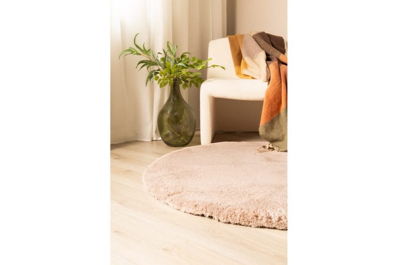 Ryamatta Royal Deluxe Rund - 120x120 cm, Dusty Pink - Textil & mattor - Mattor - Modern matta - Ryamatta & luggmatta
