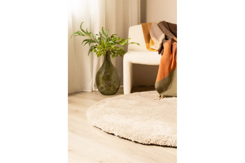 Ryamatta Royal Deluxe Rund - 120x120 cm, Greige - Textil & mattor - Mattor - Modern matta - Ryamatta & luggmatta