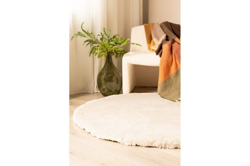 Ryamatta Royal Deluxe Rund - 160x160 cm, Creme - Textil & mattor - Mattor - Modern matta - Ryamatta & luggmatta