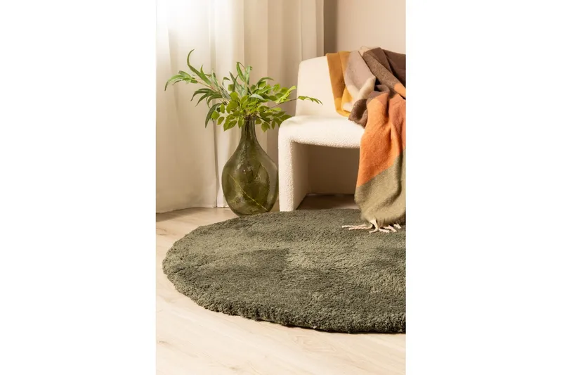 Ryamatta Royal Deluxe Rund - 160x160 cm, Emerald Green - Textil & mattor - Mattor - Modern matta - Ryamatta & luggmatta