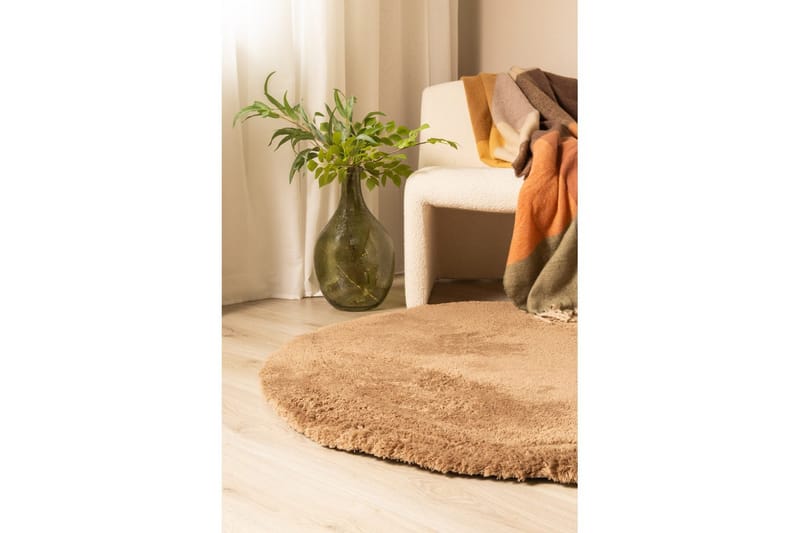 Ryamatta Royal Deluxe Rund - 160x160 cm, Mocca - Textil & mattor - Mattor - Modern matta - Ryamatta & luggmatta