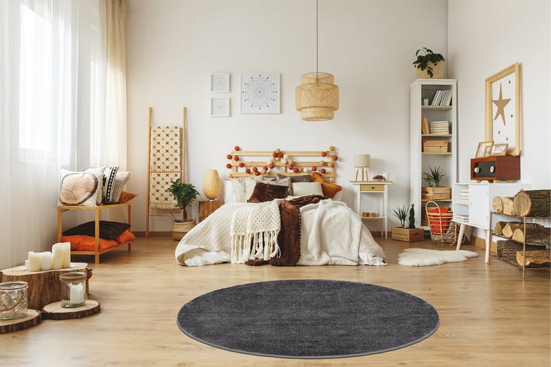 Sheraton Ryamatta Rund 80 cm - Grafit - Textil & mattor - Mattor - Modern matta - Ryamatta & luggmatta