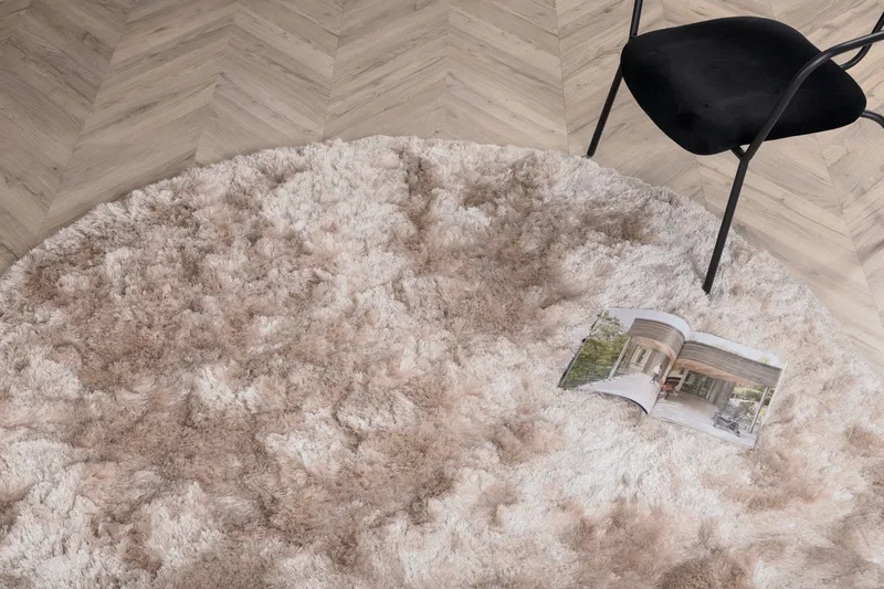 Shiva Ryamatta Rund 200 cm - Champagne - Textil & mattor - Mattor - Modern matta - Ryamatta & luggmatta