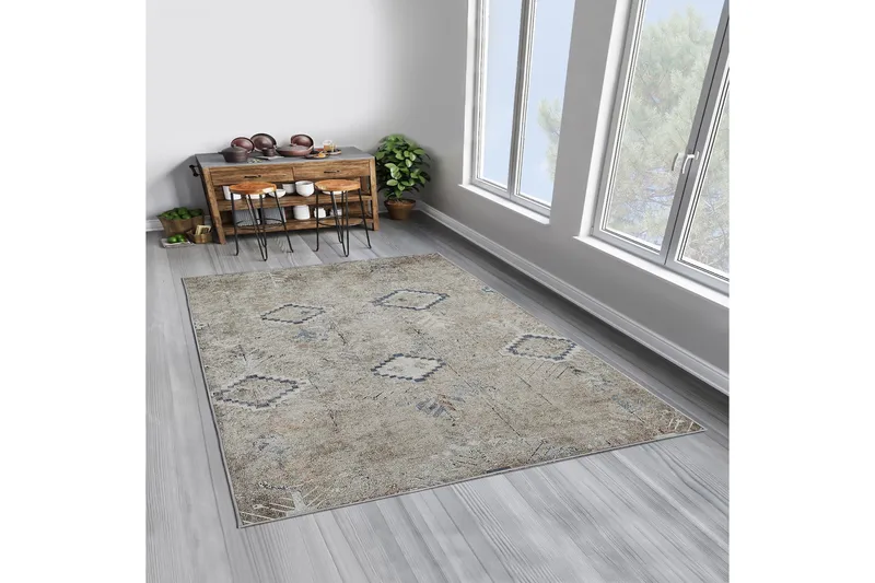 Sabrina Bomullsmatta 100x300 cm Rektangulär - Grå - Textil & mattor - Mattor - Modern matta - Bomullsmatta