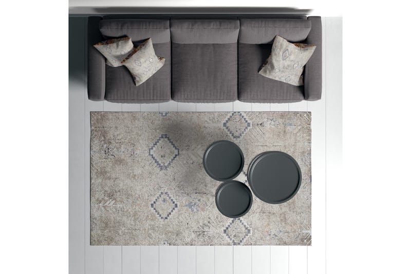 Sabrina Bomullsmatta 100x300 cm Rektangulär - Grå - Textil & mattor - Mattor - Modern matta - Bomullsmatta