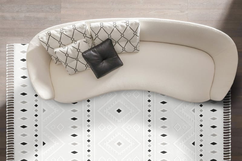 Santorini Wiltonmatta 100x200 cm Rektangulär - Creme/Grå - Textil & mattor - Mattor - Modern matta - Wiltonmattor