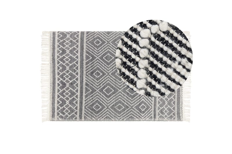 Savuca Ullmatta 160x230 cm - Svart/Vit - Textil & mattor - Mattor - Modern matta - Ullmatta