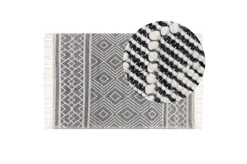 Savuca Ullmatta 160x230 cm - Svart/Vit - Textil & mattor - Mattor - Modern matta - Ullmatta