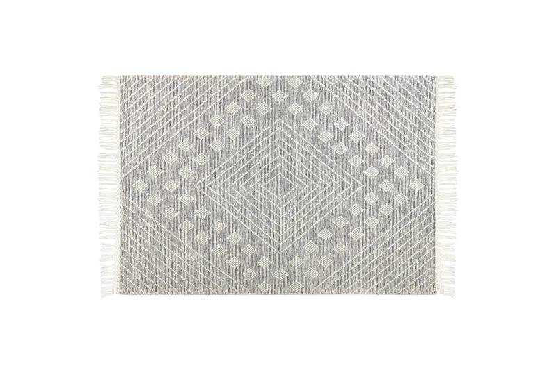 Savur Ullmatta 160x230 cm, Svart/Vit