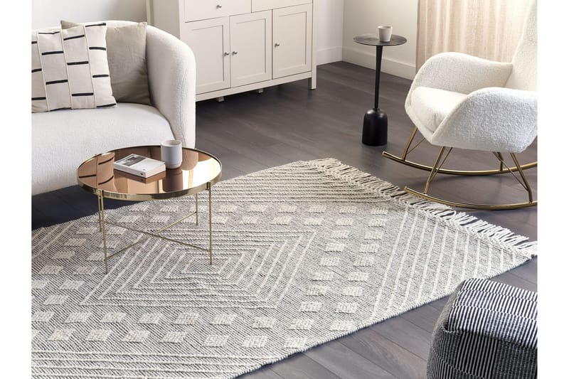 Savur Ullmatta 160x230 cm - Svart/Vit - Textil & mattor - Mattor - Modern matta - Ullmatta