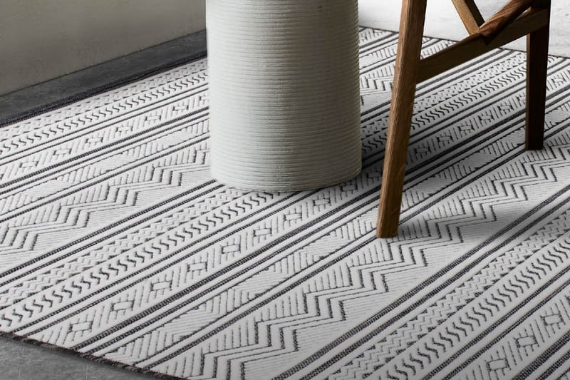 Selenel Wiltonmatta 98x300 cm Rektangulär - Svart/Vit - Textil & mattor - Mattor - Modern matta - Friezematta