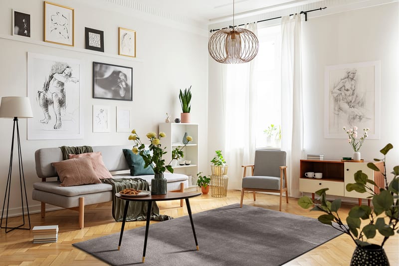 Cozy Ryamatta 133x190 cm Rektangulär - Grå - Textil & mattor - Mattor - Modern matta - Ryamatta & luggmatta