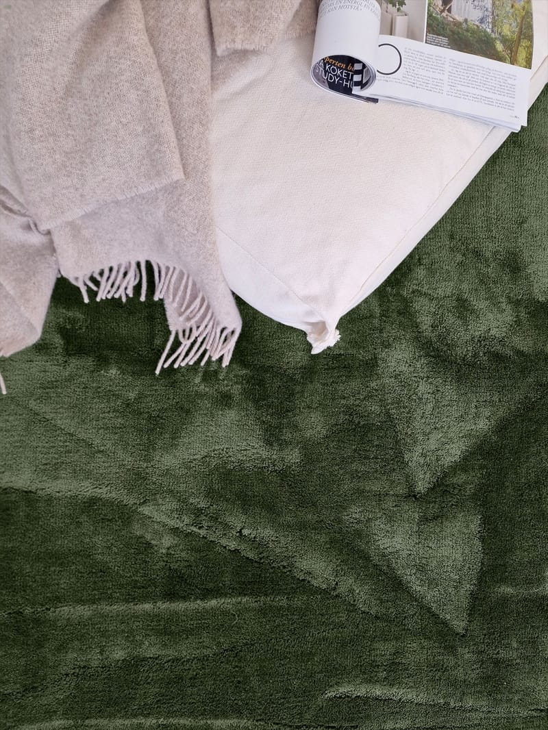 Cozy Ryamatta 133x190 cm Rektangulär - Grön - Textil & mattor - Mattor - Modern matta - Ryamatta & luggmatta