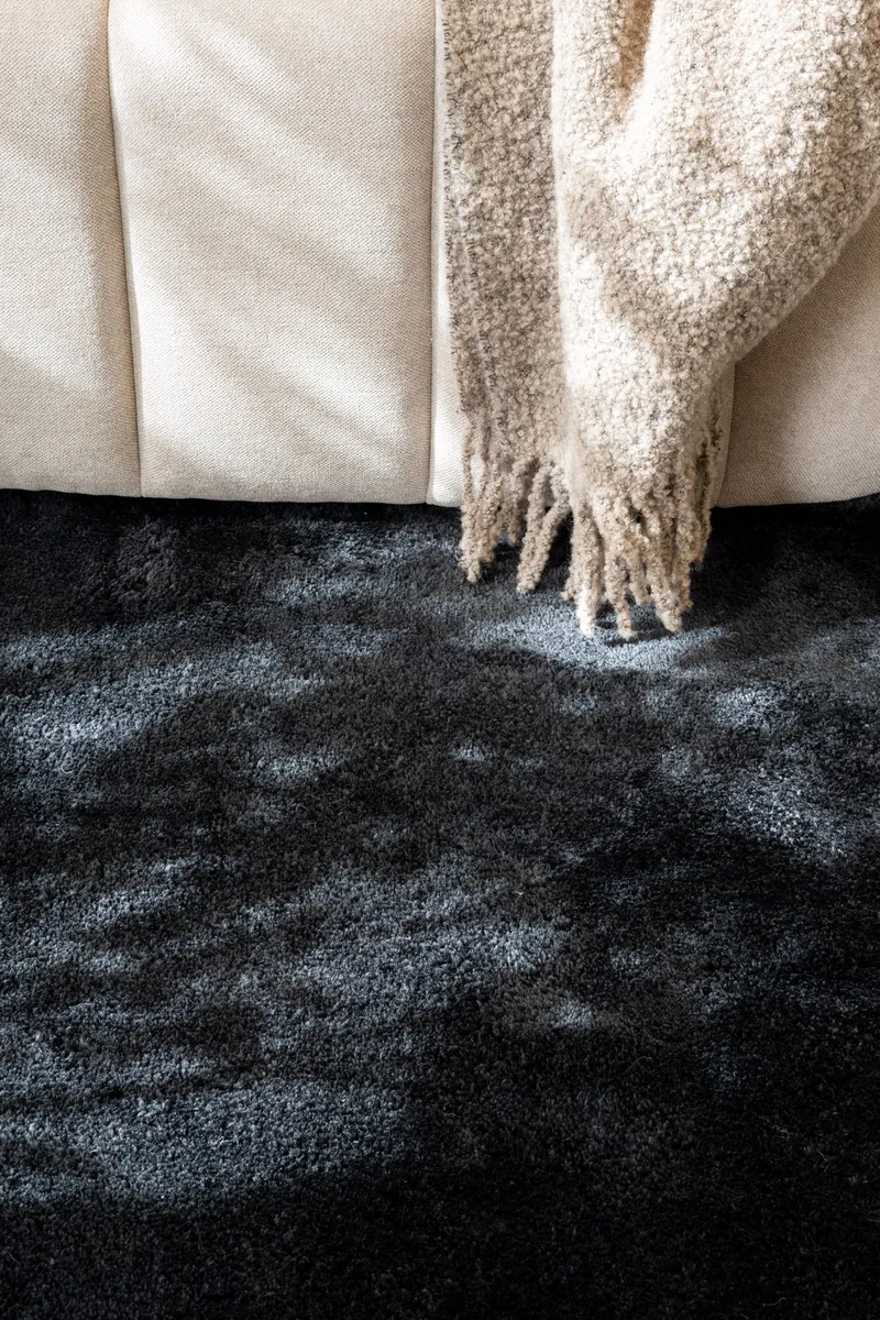 Cozy Ryamatta 200 cm Rund - Svart - Textil & mattor - Mattor - Modern matta - Ryamatta & luggmatta