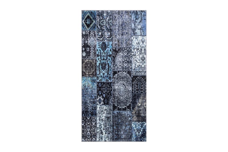 Shiraz Wiltonmatta 80x200 cm Oval, Blå