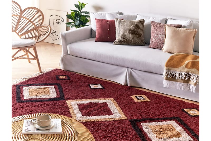 Siirt Bomullsmatta 160x230 cm - Röd - Textil & mattor - Mattor - Modern matta - Bomullsmatta