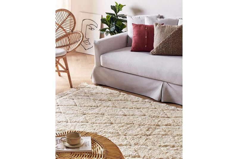 Silchar Bomullsmatta 140x200 cm - Beige - Textil & mattor - Mattor - Modern matta - Bomullsmatta