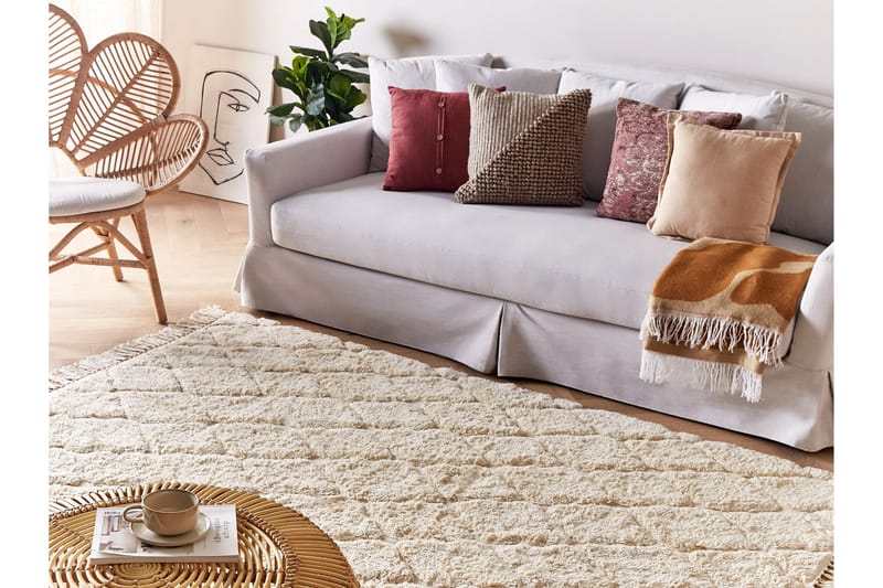 Silchar Bomullsmatta 160x230 cm - Beige - Textil & mattor - Mattor - Modern matta - Bomullsmatta