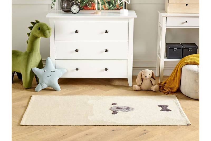 Simau Bomullsmatta 80x150 cm - Beige - Textil & mattor - Mattor - Modern matta - Bomullsmatta