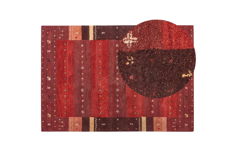 Sinanli Ryamatta 160x230 cm - Röd - Textil & mattor - Mattor - Modern matta - Ullmatta