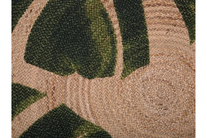 Byner Matta med Monsteramotiv Rund 140 cm - Beige - Textil & mattor - Mattor - Modern matta - Sisalmattor