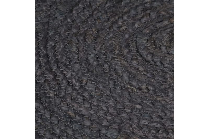 Handgjord jutematta rund 120 cm mörkgrå - Grå - Sisalmattor - Jutemattor & hampamattor