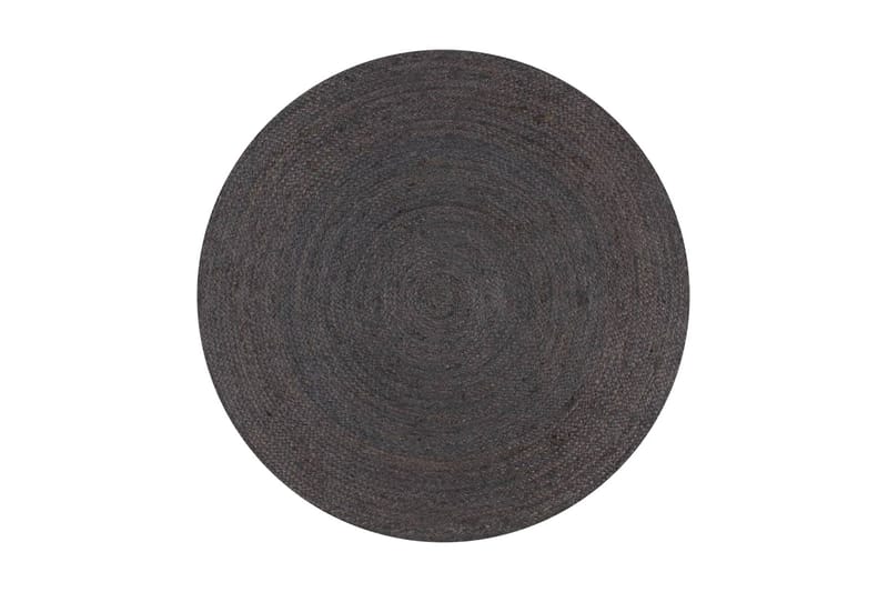 Handgjord jutematta rund 90 cm mörkgrå - Grå - Sisalmattor - Jutemattor & hampamattor