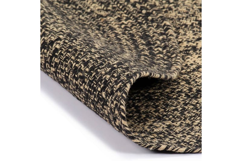 Handgjord jutematta svart och naturlig 90 cm - Svart - Textil & mattor - Mattor - Modern matta - Sisalmattor