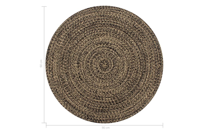 Handgjord jutematta svart och naturlig 90 cm - Svart - Textil & mattor - Mattor - Modern matta - Sisalmattor