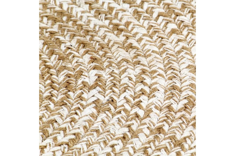 Handgjord jutematta vit och naturlig 120 cm - Vit - Textil & mattor - Mattor - Modern matta - Sisalmattor