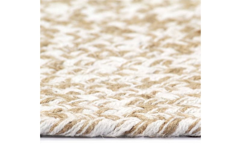 Handgjord jutematta vit och naturlig 120 cm - Vit - Textil & mattor - Mattor - Modern matta - Sisalmattor