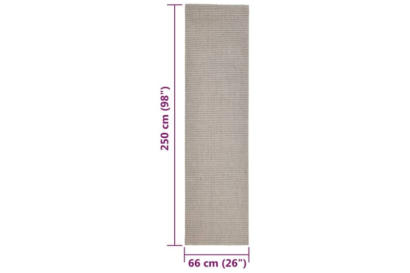 Matta naturlig sisal 66x250 cm sand - Kräm - Sisalmattor - Jutemattor & hampamattor