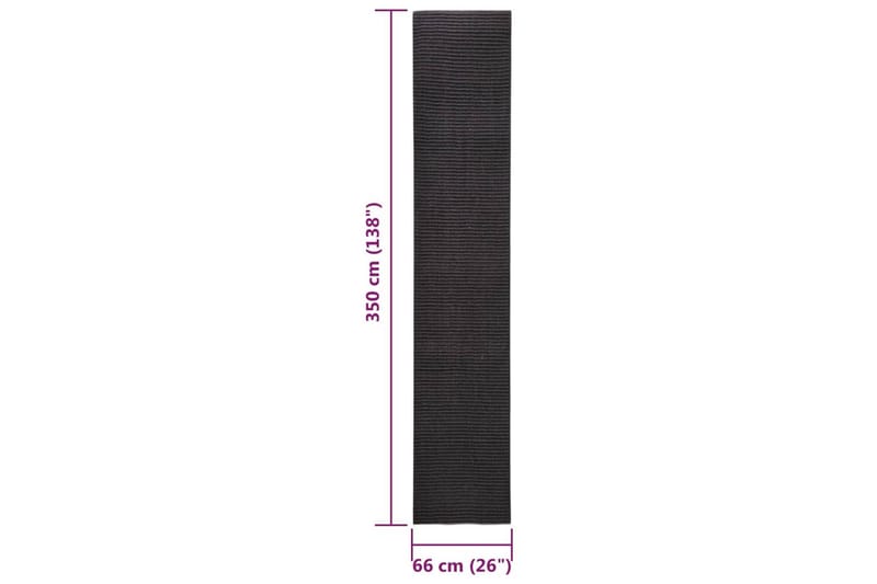 Matta naturlig sisal 66x350 cm svart - Svart - Sisalmattor - Jutemattor & hampamattor