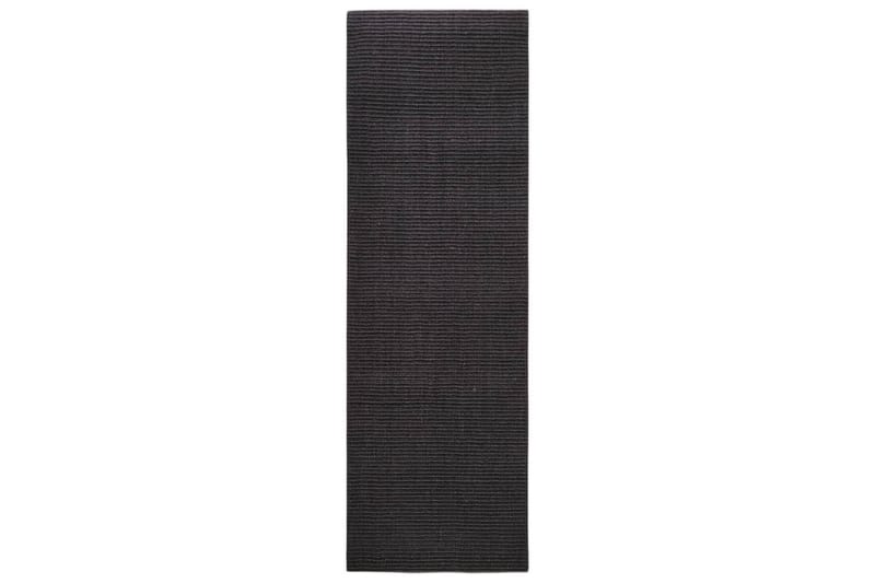 Matta naturlig sisal 80x250 cm svart - Svart - Sisalmattor - Jutemattor & hampamattor