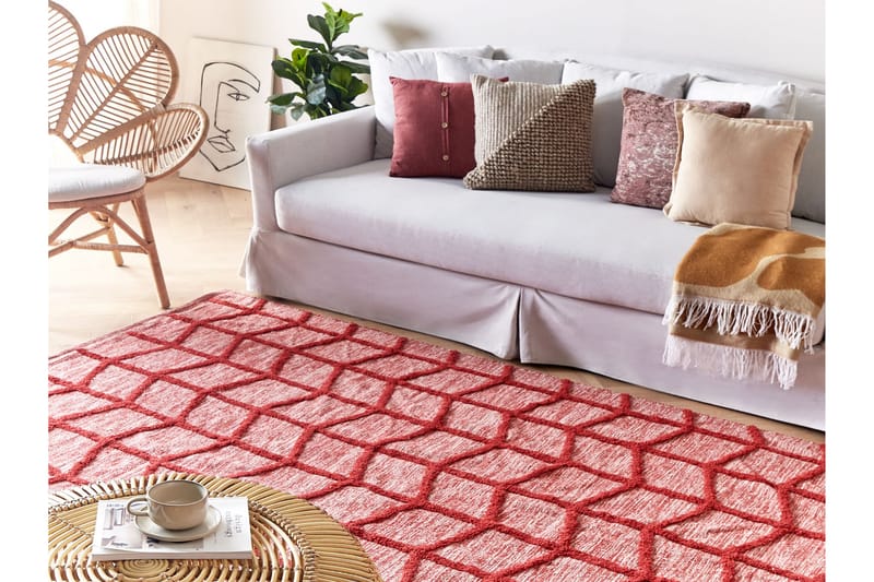 Sivas Bomullsmatta 160x230 cm - Röd - Textil & mattor - Mattor - Modern matta - Bomullsmatta