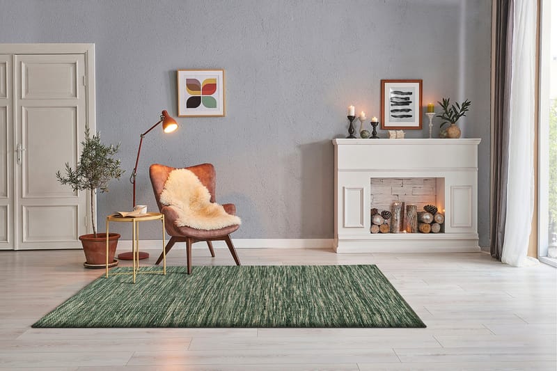 Skagen Ullmatta 160x230 cm Rektangulär - Grönmelange - Textil & mattor - Mattor - Modern matta - Ullmatta