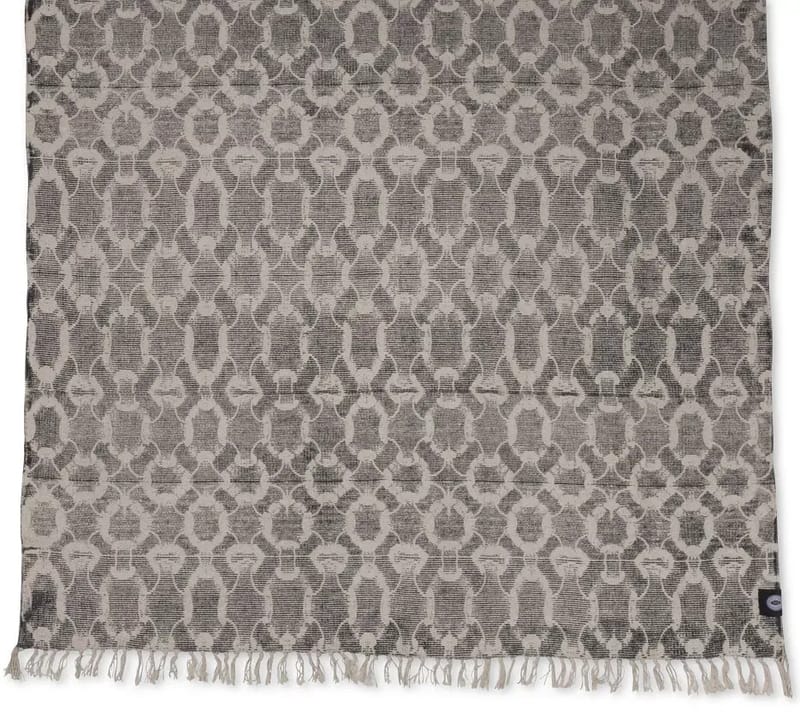 Stentvättad bomullsmatta Manchester Svart - 160 cm rund, svart