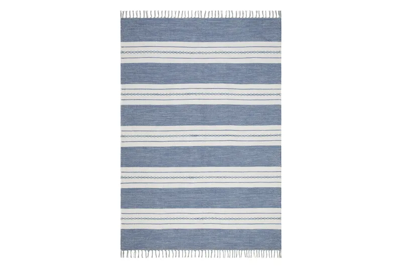 Sund Bomullsmatta 160x230 cm Rektangulär - Blå - Textil & mattor - Mattor - Modern matta - Bomullsmatta