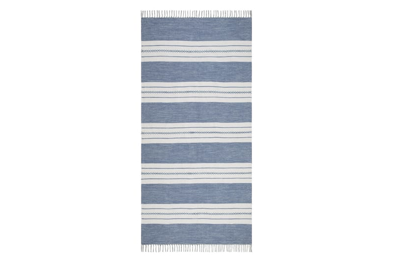 Sund Bomullsmatta 75x280 cm Oval - Blå - Textil & mattor - Mattor - Modern matta - Bomullsmatta