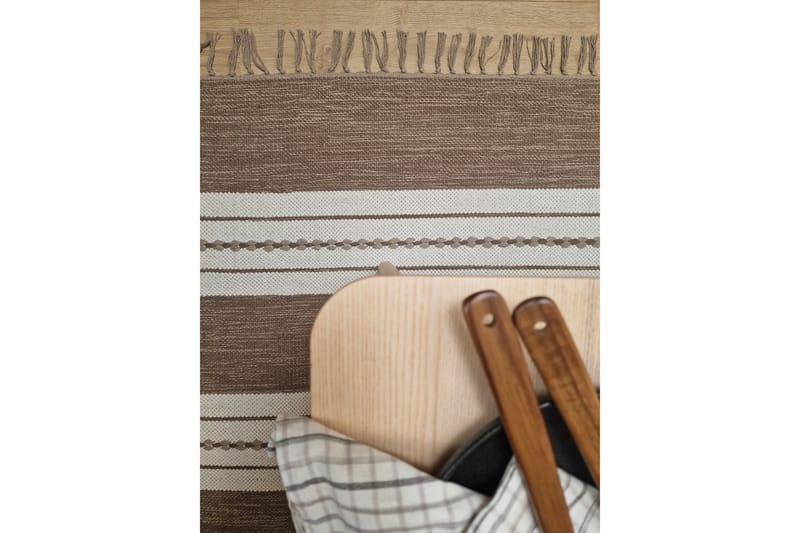 Sund Bomullsmatta 75x280 cm Oval - Mörkbeige - Textil & mattor - Mattor - Modern matta - Bomullsmatta