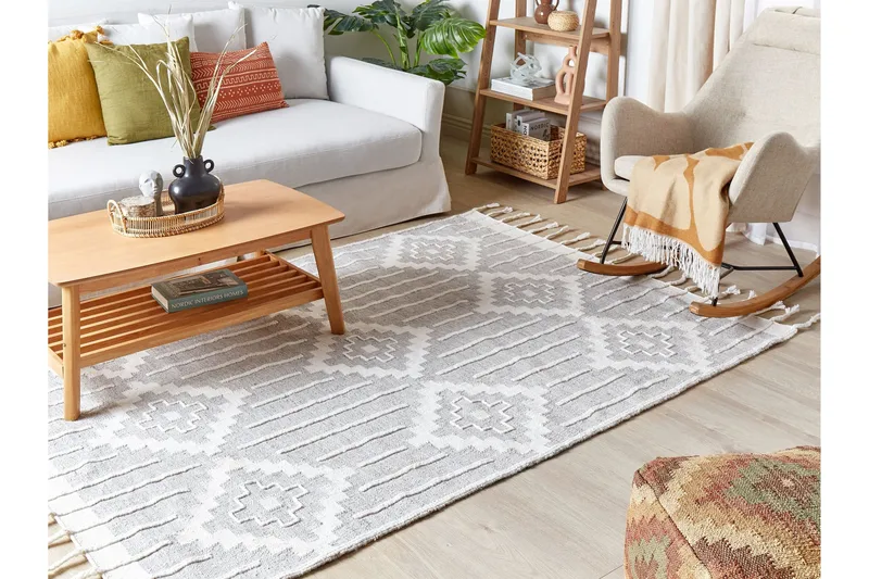 Tabiat Ryamatta 160x230 cm - Svart/Vit - Textil & mattor - Mattor - Modern matta - Ryamatta & luggmatta