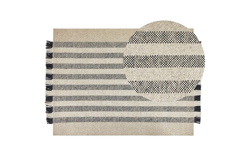 Tacettin Ullmatta 140x200 cm - Svart/Vit - Textil & mattor - Mattor - Modern matta - Ullmatta