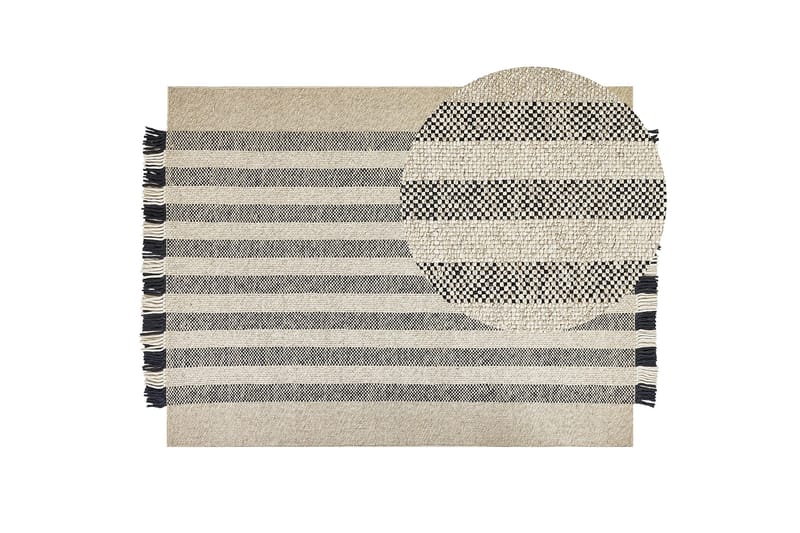 Tacettin Ullmatta 160x230 cm - Svart/Vit - Textil & mattor - Mattor - Modern matta - Ullmatta