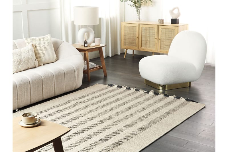 Tacettin Ullmatta 160x230 cm - Svart/Vit - Textil & mattor - Mattor - Modern matta - Ullmatta