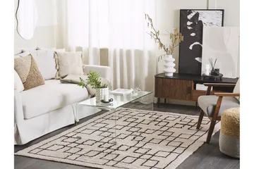Turhal Ryamatta 140x200 cm - Beige - Textil & mattor - Mattor - Modern matta - Bomullsmatta