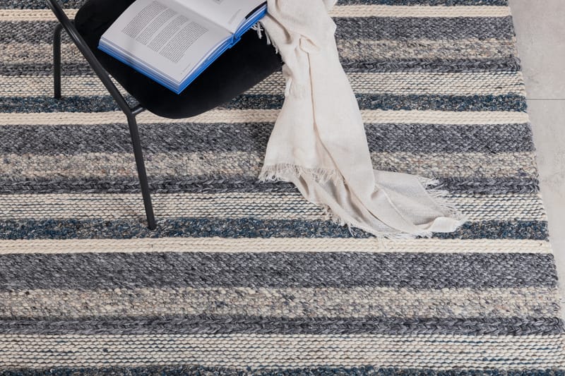 Agra Ullmatta 170x240 cm - Marinblå/Grå - Textil & mattor - Mattor - Modern matta - Ullmatta
