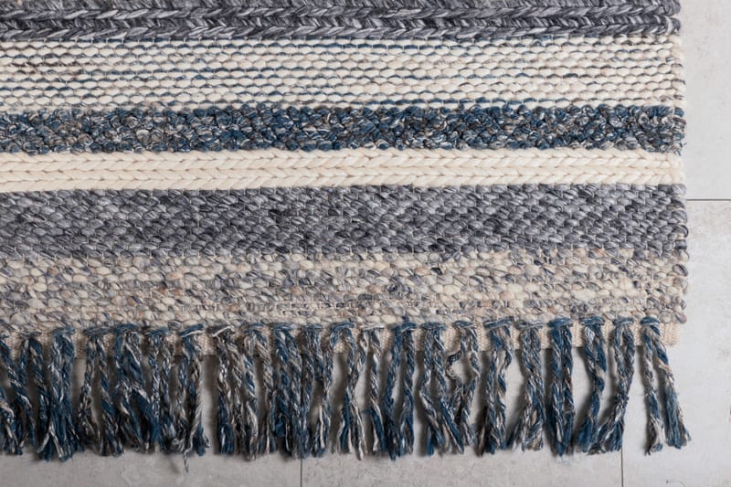 Agra Ullmatta 170x240 cm - Marinblå/Grå - Textil & mattor - Mattor - Modern matta - Ullmatta