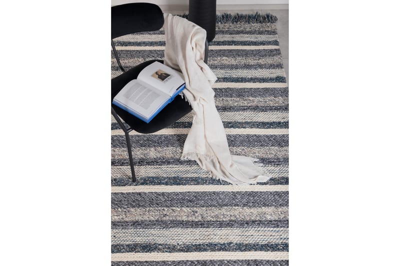 Agra Ullmatta 200x300 cm - Marinblå/Grå - Textil & mattor - Mattor - Modern matta - Ullmatta